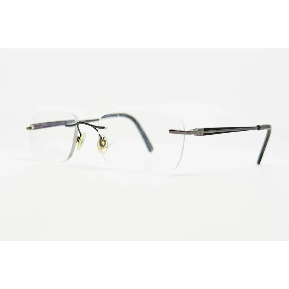 Pure Eyewear Eyeglasses Mens Gray Rimless Titanium Valor 203 52-18-140